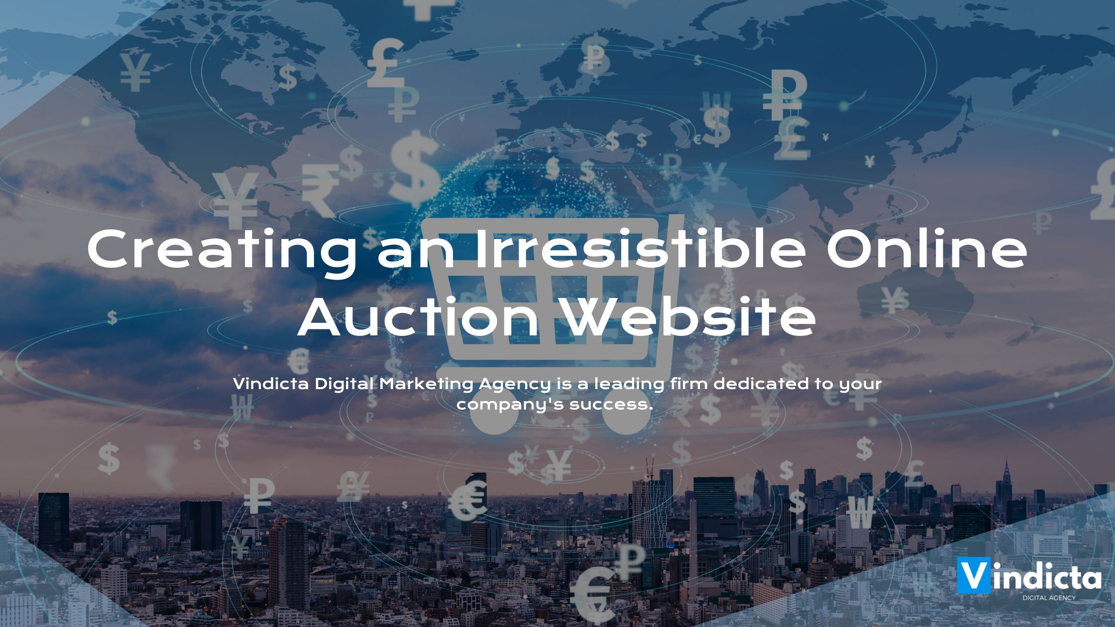 a world map with the words creating an irresistible online auction website